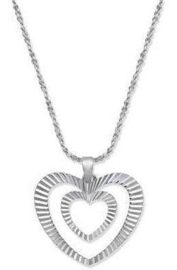 Macy's Fine Fashion Jewelry-Necklace Giani Bernini Double Heart Love 925 Sterling Silver Necklace